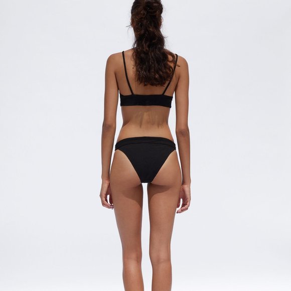 ZARA BLACK TEXTURED WEAVE BIKINI TOP - Picture 7 of 11